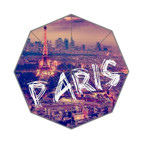 DailyLifeDepot Paris Night Scenery Eiffel Tower Close Up Design Totes Compact Lightweight Open / Close Foldable Rainy / Sunny Gift Custom Rain Umbrella