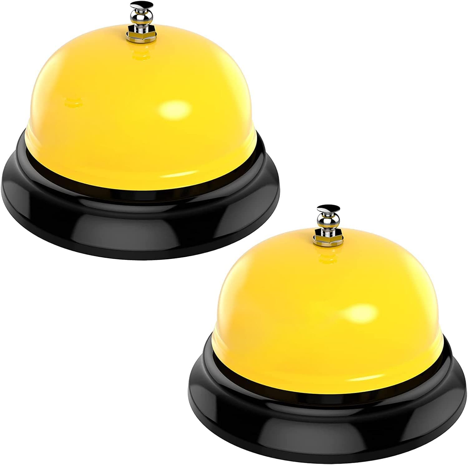 THE WHITE SHOP Call Bell, Service Bell Dinner Desk Bell for The Porter Kitchen Restaurant Bar Hotel Schools (2 Pack)/YELLOW