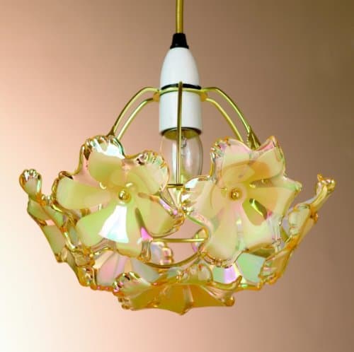 50155G Pearl Acrylic Flower Pendant Ceiling Shade Gold Frame