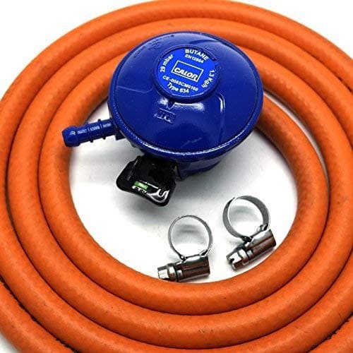 CALOR GAS Brand Butane 21Mm Gas Regulator 2Mt Hose & 2 Clips 5 Year Warranty