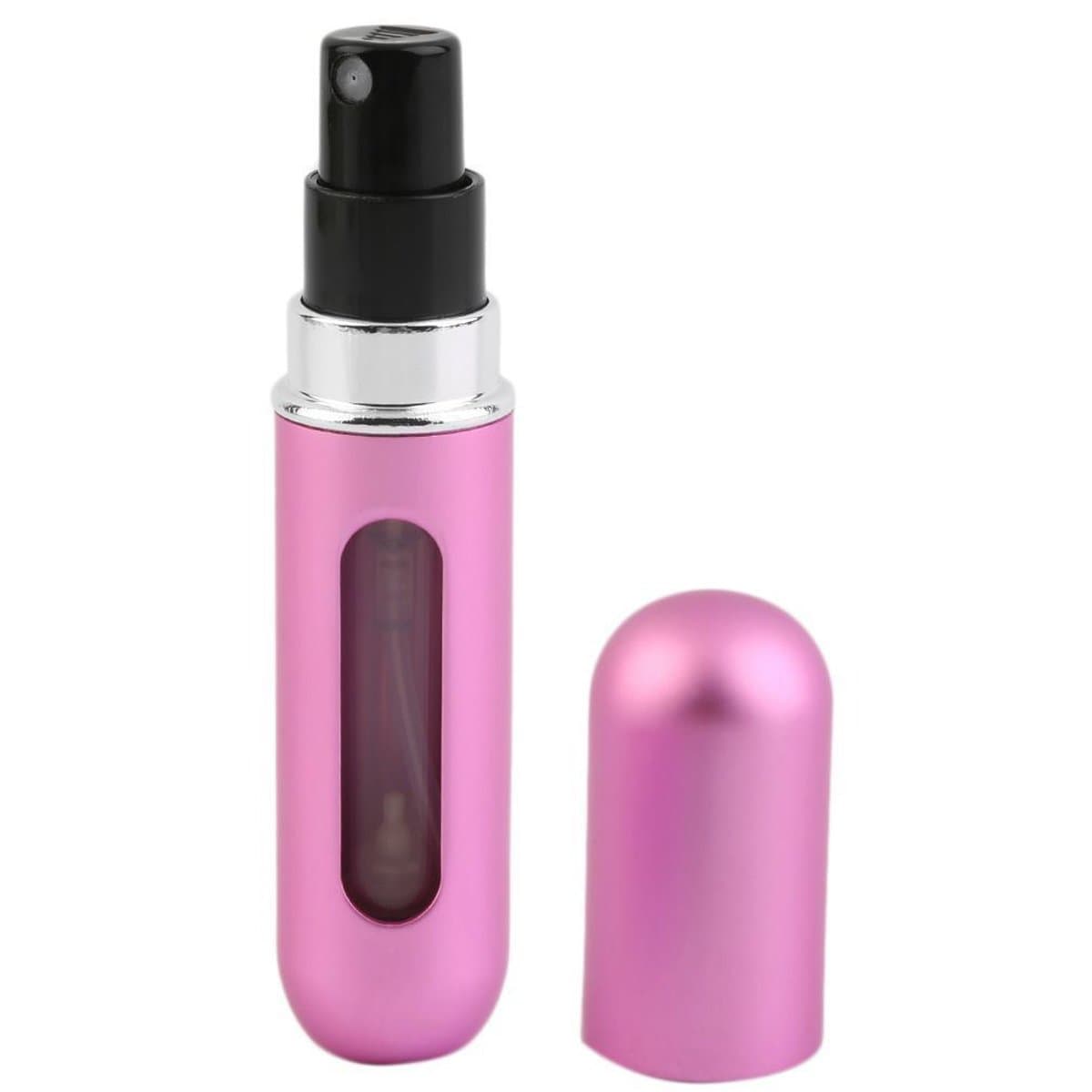 5ml Mini Refillable Perfume Atomizer Bottle Travel Scent Pump Portable Spray Case (Pink)