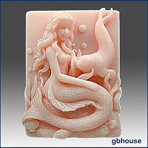 Mermaid Delphina - Detail of High Relief Sculpture - Silicone Soap/Polymer/Clay/Cold Porcelain Mold