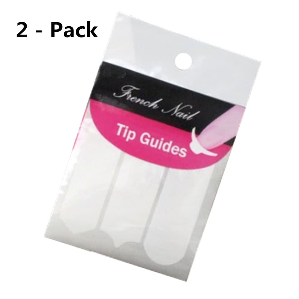 SBParts 3 Styles DIY Nail Art Designs French, Chevron & Teardrop Nail Tip Guides Stickers - 2 Pack
