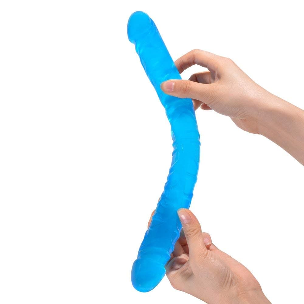 BlsesJoy 216-13'' Extra Long Double Headed Dî`ld.ɔ Massager Female Full Body Massage Wand Dual Ended Toys (Blue1)