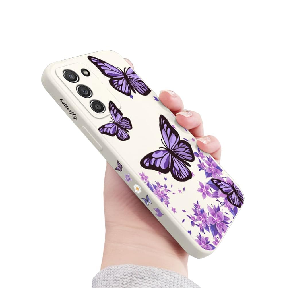 Galaxy S21+Plus Case for Women Girls Cute Butterfly Camera Lens Protector Soft TPU Bumper Slim Liquid Silicone Shockproof Protective Cover Phone Case for Samsung Galaxy S21 Plus 5G 6.7"-White