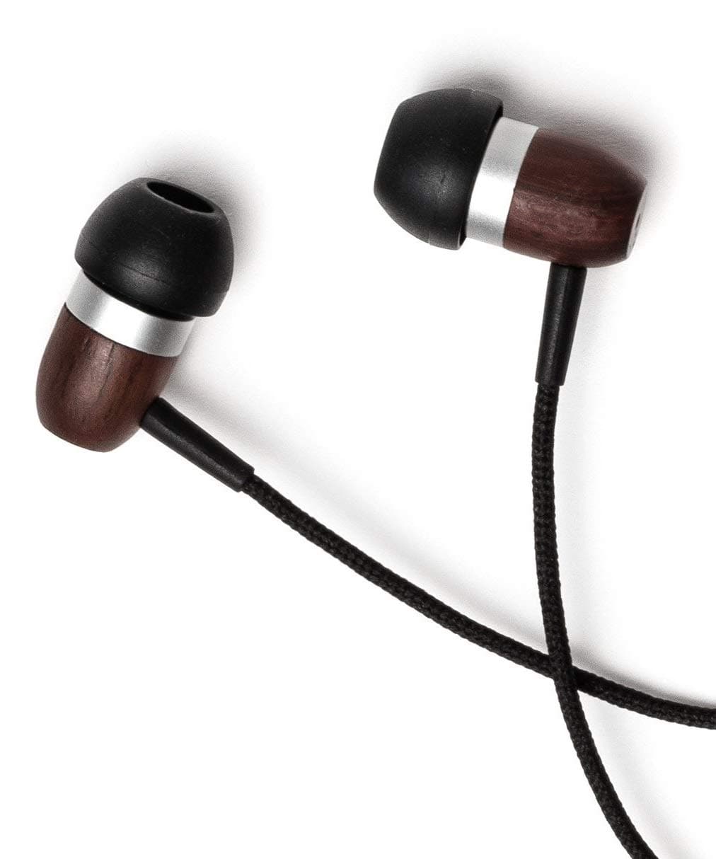Symphonized Premium Wooden Earphones Wired (3.5mm Jack) Deep Bass Sound, 3D Sound, Microphone Volume Control, 90% Noise Cancelling for Type C Devices. Earphones for Android