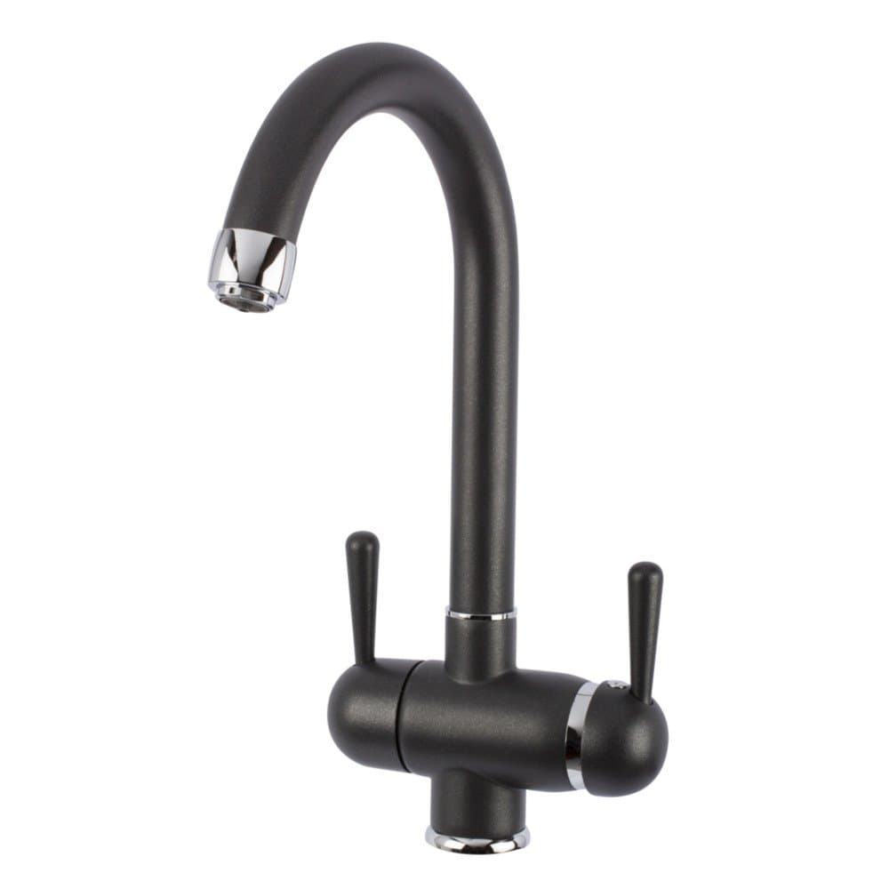 3 way tap, GM, C spout, Onyx. For Amway eSpring water filter. Elegant and stylish addition. Unique patented. Made in Italy. Kitchen Sink Tap, Three Way Tap. Osmosis / Drinking Water Systems