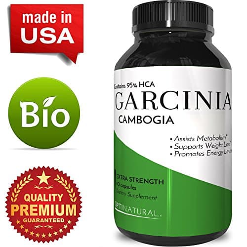 Opti Natural's Purest Garcinia Cambogia Extract, Highest Grade Quality 95 HCA Best Formula - Pure Potent with Extra Strength - Effective Weight Loss Supplement 60 Capsules