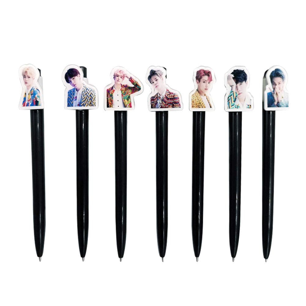 Kpop Cartoon BTS Bangtan Boys Support IDOL ARMY Ballpoint Pen 7PCS (H06)
