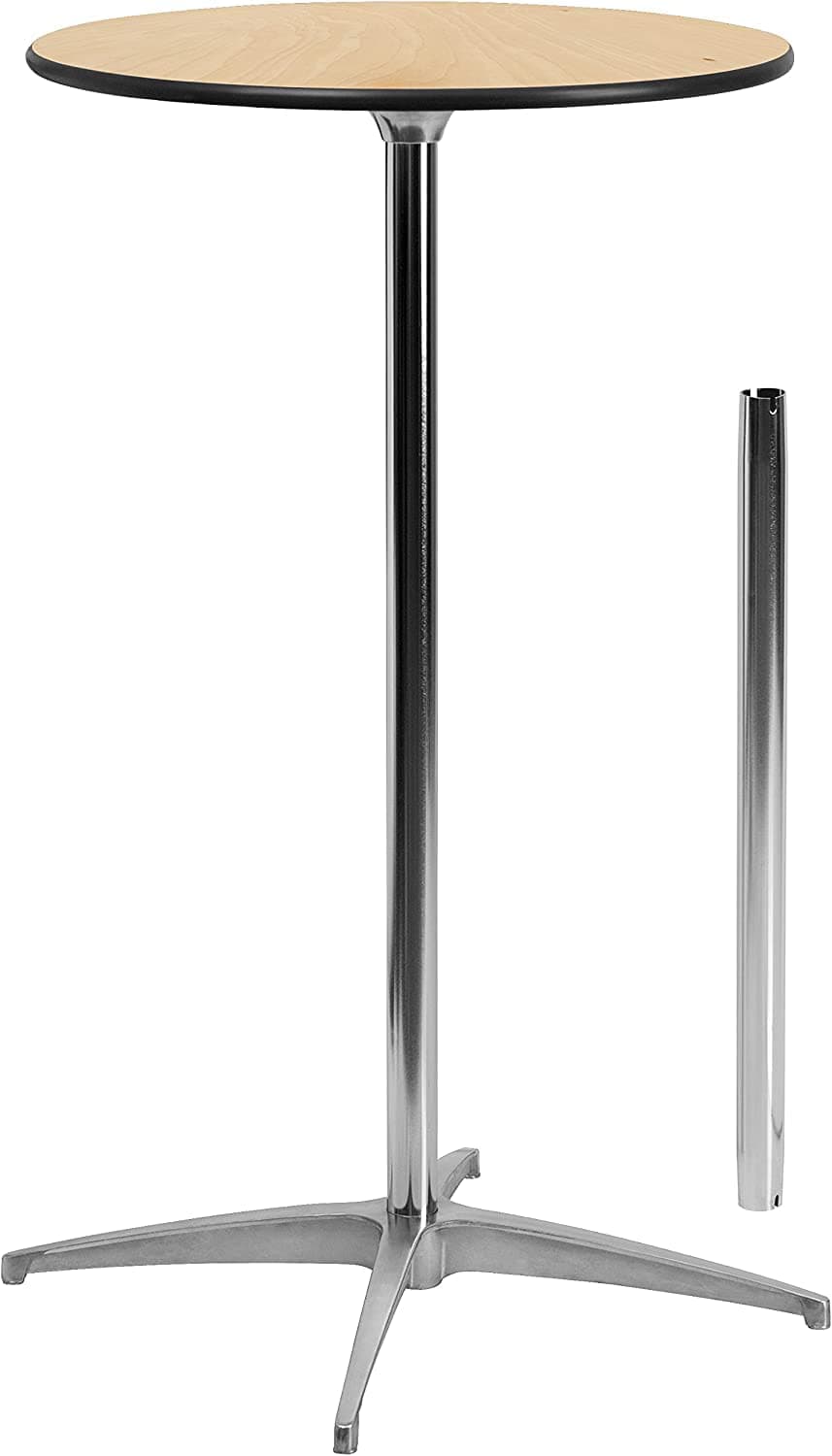 Flash Furniture Round Wood Cocktail Table with Legs (W x D x H): 24.0 x 24.0 x 30.0 inches (61.0 x 61.0 x 76.2 cm)