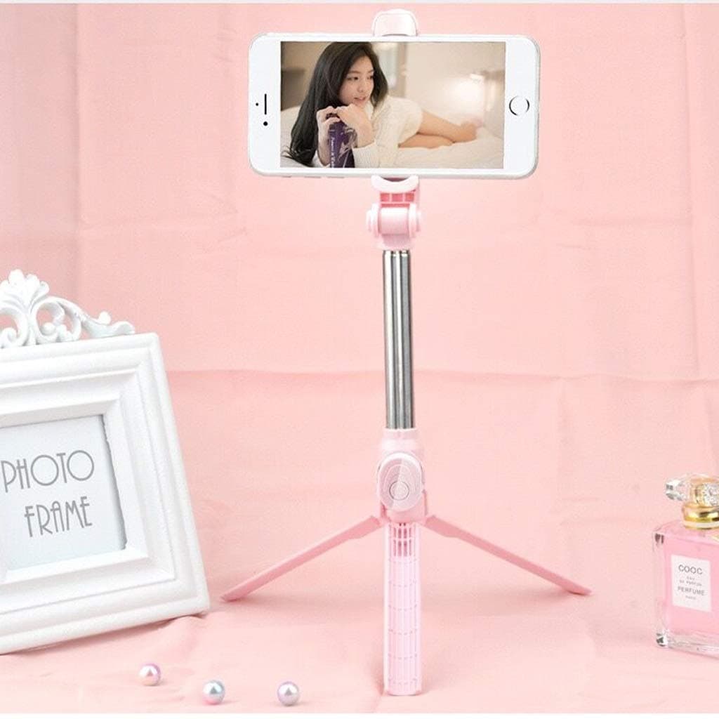 XYSQ Adjustable Floor Stand Mobile Phone Live Tripod Desktop Lazy Bracket, Self-timer Artifact Telescopic Bracket, 360° Rotating Lazy Bracket (Color : Pink)