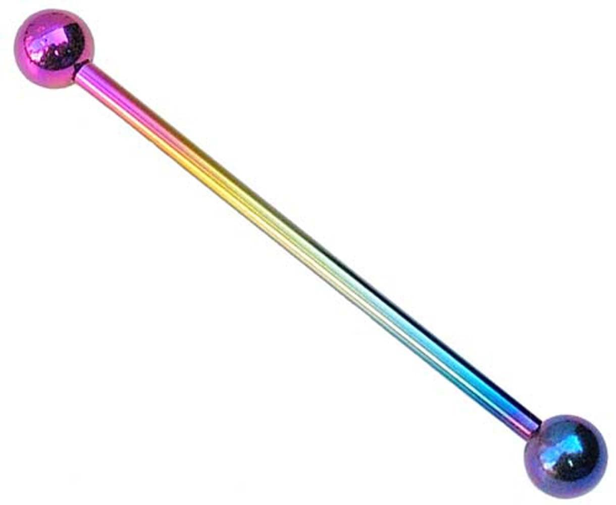 Aremika Rainbow Titanium Industrial Scaffold Piercing Bar-32mm Size
