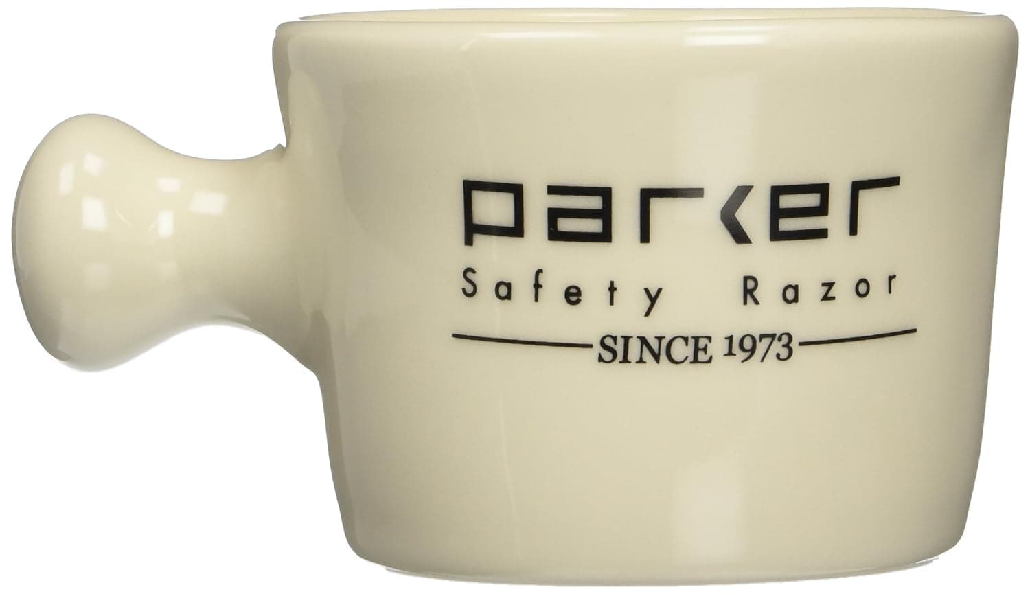 Parker Deluxe Stoneware Apothecary Shaving Mug – for use with up to 3” Shave Soaps and Lathering Shave Creams – Handmade in The USA (Ivory)
