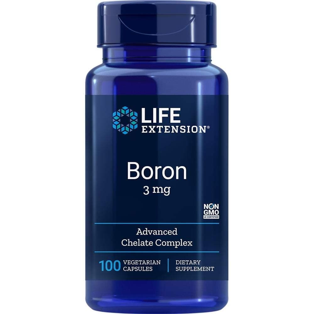 Boron 3 mg, Vitamin B2, Supports Healthy Bones, Optimal Bone Metabolism, Immune Function, Nervous System Health, Gluten Free, Non-GMO, Vegetarian, 100 Capsules