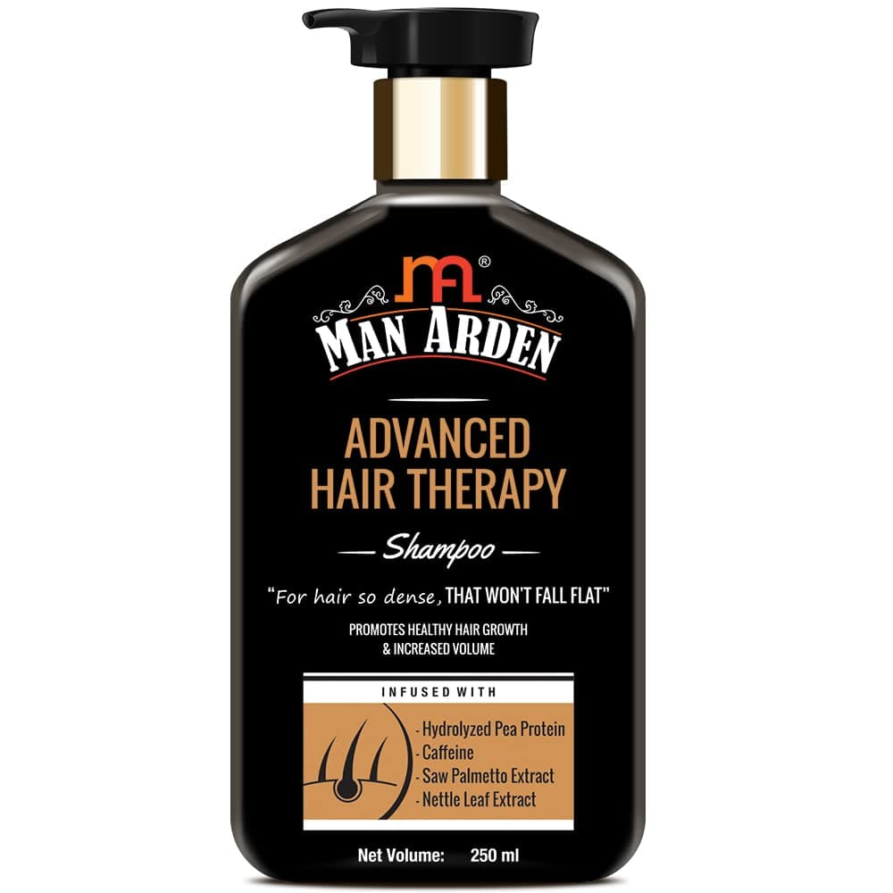 Man Arden Advanced Hair Therapy Shampoo, To Promote Growth, With Pea Protein, Caffeine, Saw Palmetto Extract, Nettle Leaf Extract, No SLS, Paraben or Silicone, 250 ml