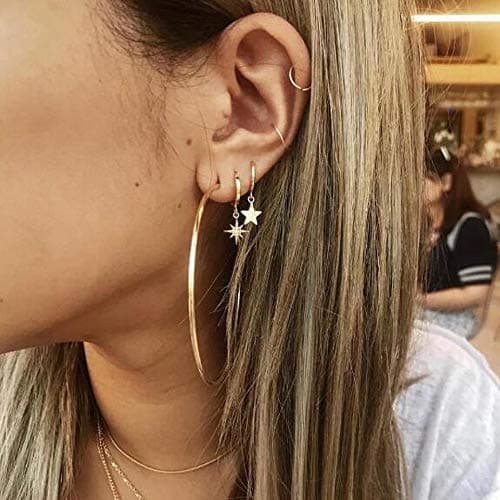 Missgrace Gold Rhinestones Cross and Leaf Earrings Set with Tassel Earrings Layered Cross Dangle Hoop Stud Jacket Earrings for Women Girls Jewelry Fashion Valentine Birthday Party Christmas (Style 6)