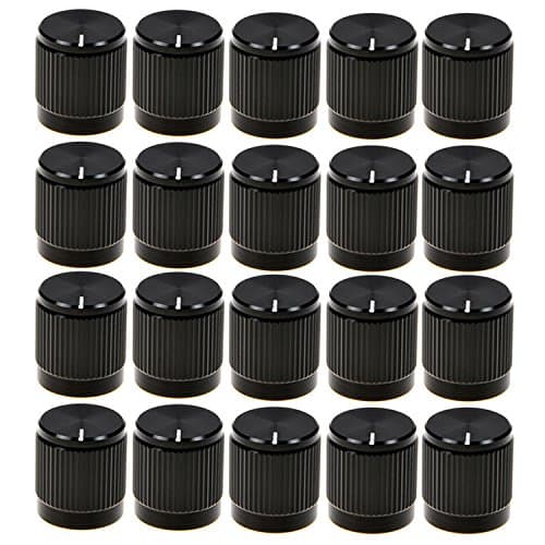 20pcs Aluminium Alloy φ14mmx16mm 18T Insert Type Knob Black Volume Knob