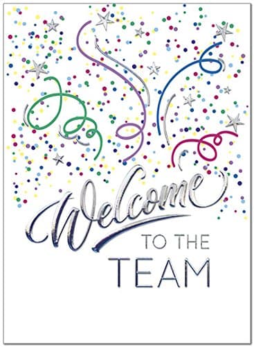 Posty Cards 25 Employee Welcome - Fun Confetti Design - 26 White Envelopes - FSC Mix