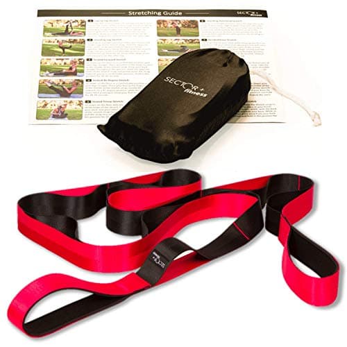 Sector Plus Fitness Stretching Strap - Carrying Bag & Stretching Guide Included