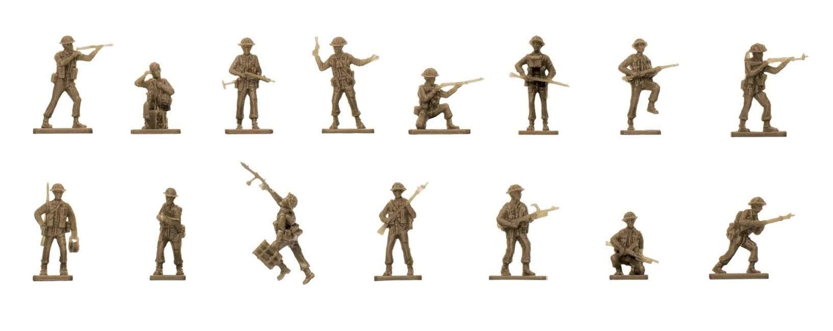 Airfix Mini Army Figures - A00763V WWII British Infantry N. Europe - Military Figurines, Plastic Soldiers for Adults & Children 14+, Sets Includes 48 Unpainted Soldier Toys - War Games Miniatures