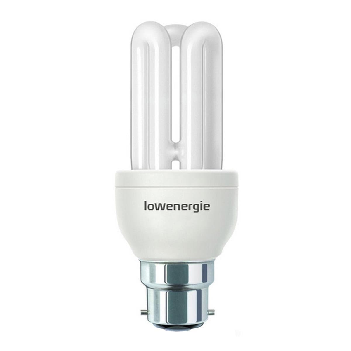 8W (=40W) Energy Saving CFL 6500K Day White colour Light Bulb B22 BC Bayonet Cap, Stick, 10 Years, 10,000 hours compact fluorescent with pack sizes by Lowenergie (1) [Energy Class A]