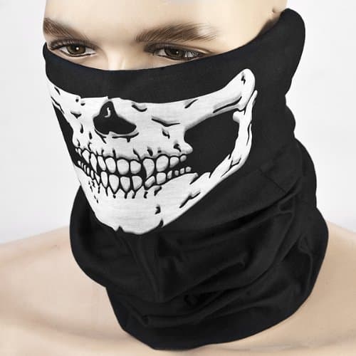 Cycling Unique Stretchable Windproof Black Tribal Classic Skull Soft Polyester Half Face Mask Snowboard Snowmobile Snow Ski Facemask Headwear New