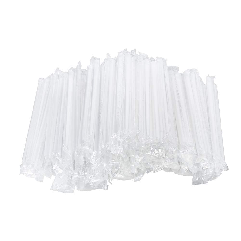 OTOR Jumbo Plastic Drinking Straws Individually Wrapped, Smoothie Boba Straws Extra Wide Clear, 8.7 Inch Long, Pack of 100