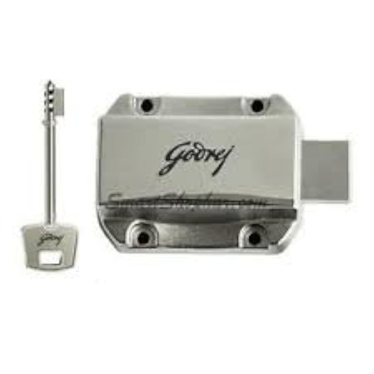 Godrej Locking Solutions and Systems Key Supernova Wardrobe Lock with 2 Keys Key Hole Cover (Silver, Painted Finish)., Stainless Steel