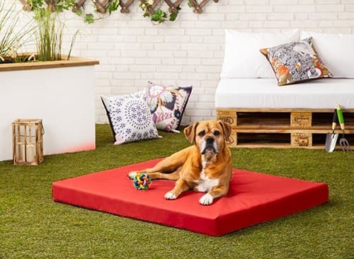 Pet Klub Red 'Rocky' PVC Water and Chew Resistant Large Dog Bed - 100cm x 80cm