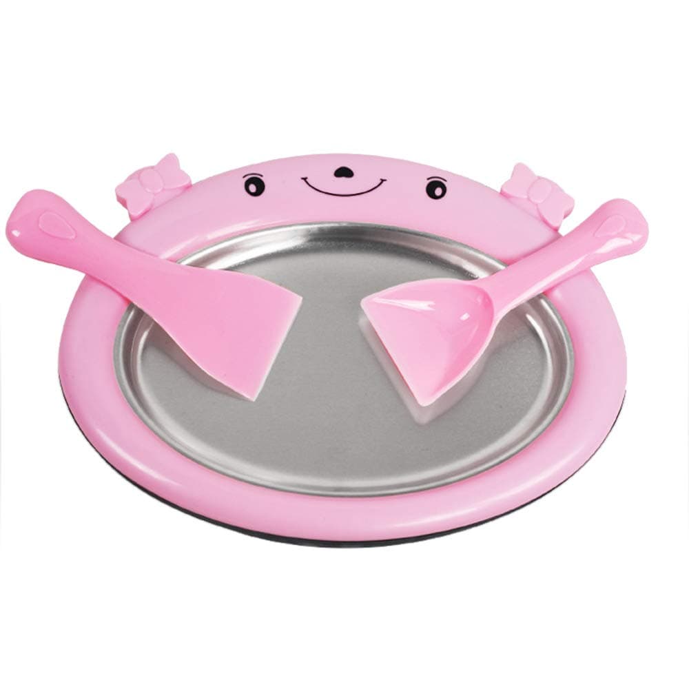 Sweet Spot Instant Ice creamer Maker,Stirring Frozen Pan Ice Roll Instant Ice Cream Maker for Kids Adult (Pink)