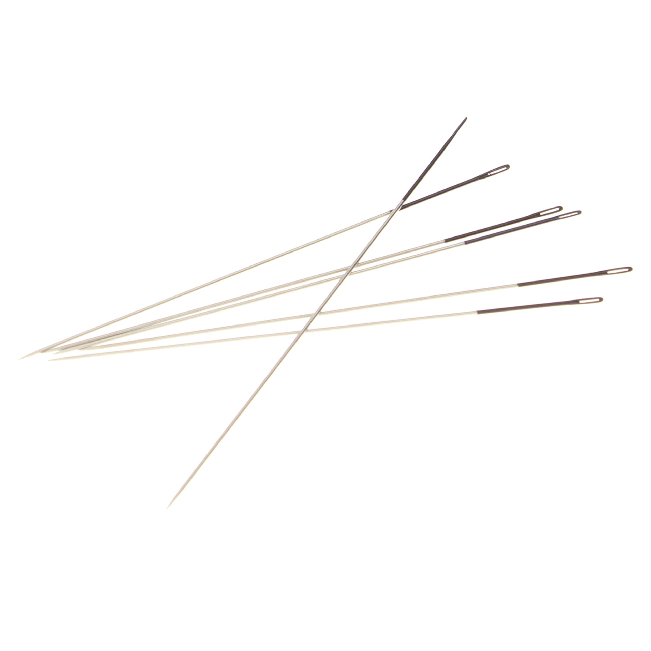 ColorEYES Beading Needles, Size 10, 1 Card (6 Needles), Black Colored Tip for Easy Identification of Size, Use for Loom Weaving Bead Work, Off-Loom Stitch & Jewelry Making w/Seed Beads