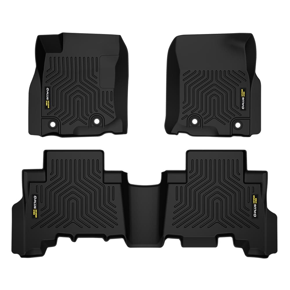 G-PLUS TPE 3PCS Floor Mats Compatible with Toyota 4Runner 2013-2023/Fit Lexus GX460 2014-2023 All Weather Full Cover Protection 1st & 2nd Row Floor Liners Cargo Liner Interior Accessories Black