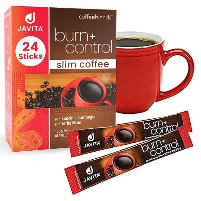 Burn Control Weightloss Gourmet Instant Coffee by Javita - 24 Sticks, Net Wt. 3.81 Ounce