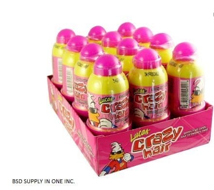 Lucas Crazy Hair Sour Candy Strawberry Kosher (12 count)