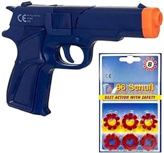 Concept4u SWAT Mission 8 Shot Cap Revolver with 8 Shot Ring Caps Disc Blue Plastic Toy Gun 96 Shots Pistol Refill Packs Ideal for Kids Children Pretend Police & Spy Playset
