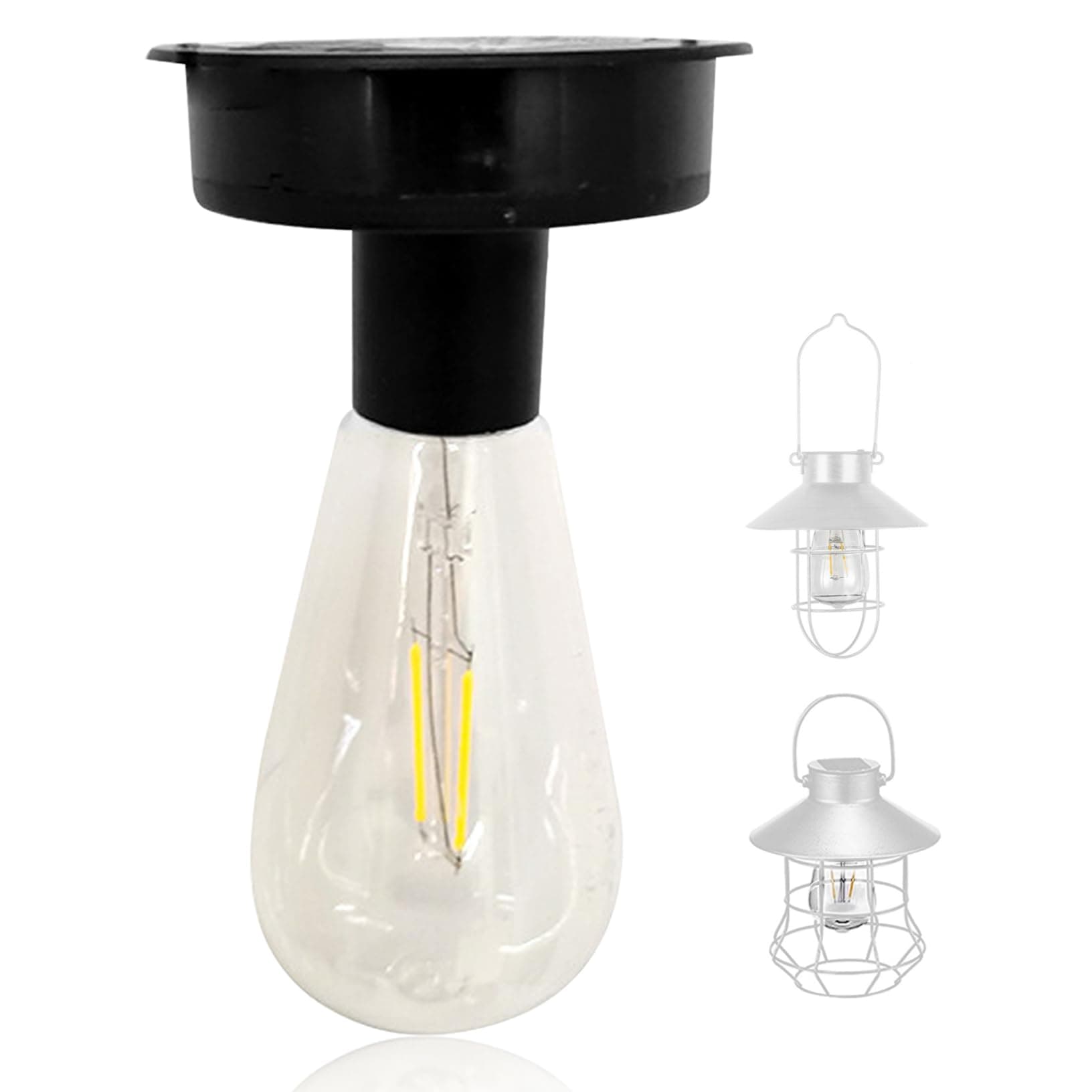 Solar Light Replacement Top,Solar Light Bulb Waterproof Solar Powered Light Bulbs 3.35 inch Replacement Top with Bulb Warm White LED for Outdoor Solar Lanterns