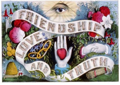 Friendship Love Truth ODD FELLOWS Art print Poster IOOF 12x18 I.O.O.F