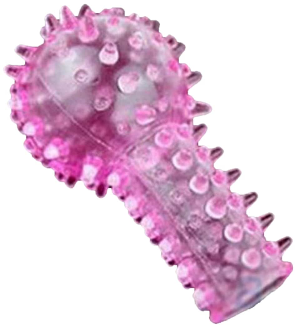 nulala 2pcs Finger Sleeve Stinger Crystal Set Women's G-Point Finger Cover Love Egg Head Cover Erotic Products Convex Condom Fingers Hygiene Finger Sleeve (Random Color)