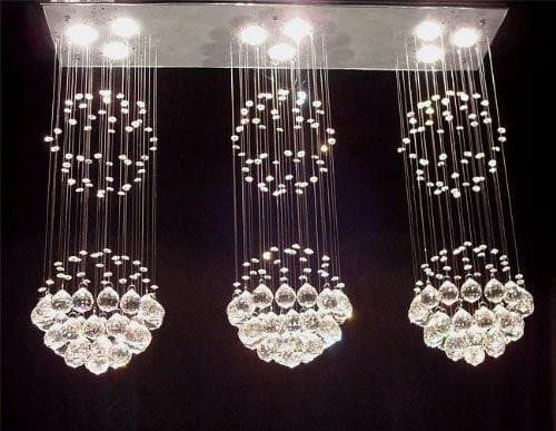 Modern Contemporary Chandelier Triple"Rain Drop" Chandeliers Lighting H31" X W39" X L10"