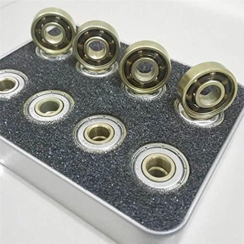 Shuxen(TM) 16PCS Skating Shoes Bearing 608zz BSB Speed Gold Chrome Steel Miniature Ball Radial Ball Bearing For Inline Skates