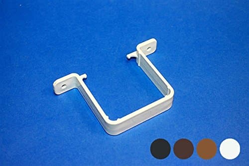 Pack of 2 x Marshall Tufflex Square 65mm Down Pipe Clip Flush RWSC2 Black White Brown Clay (White)