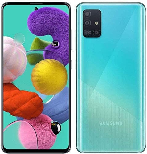Samsung Galaxy A51 (128GB, 4GB) 6.5", 48MP Quad Camera, Dual SIM GSM ONLY Unlocked A515F/DS- US + Global 4G LTE International Model (Prism Crush Blue, 64GB SD + Case Bundle)