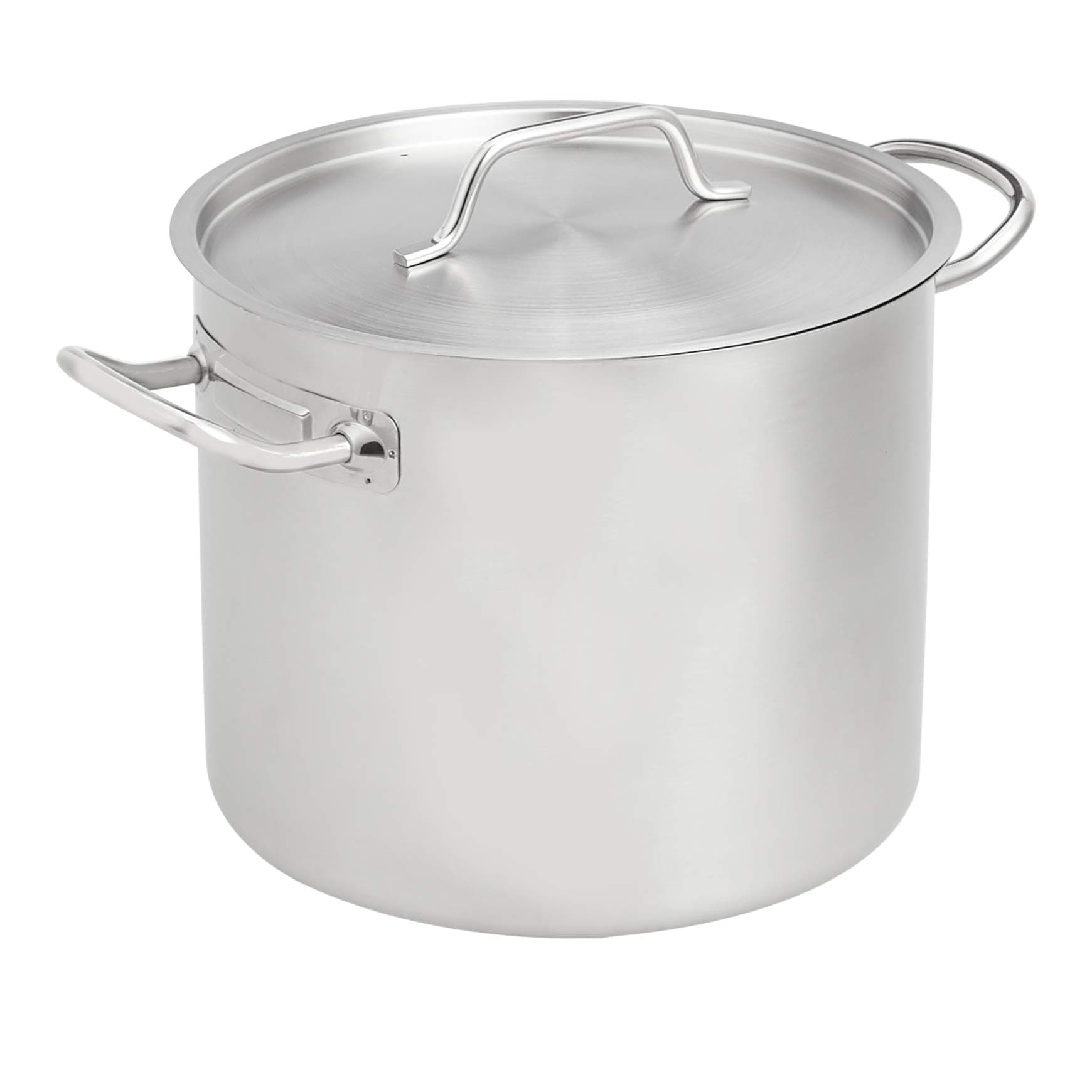 Amazon Basics 12 Quarts Stainless Steel Aluminum-Clad Stock Pot with Cover, Induction Compatible, Dishwasher Safe, Oven Safe, Even Heating, Soup and Pasta Pot