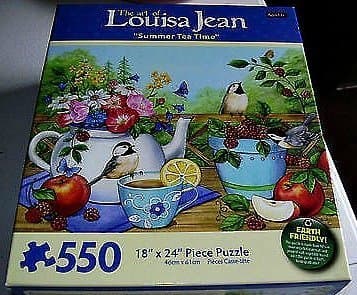 The Art of Louisa Jean "Summer Tea Time" 550 Piece Puzzle