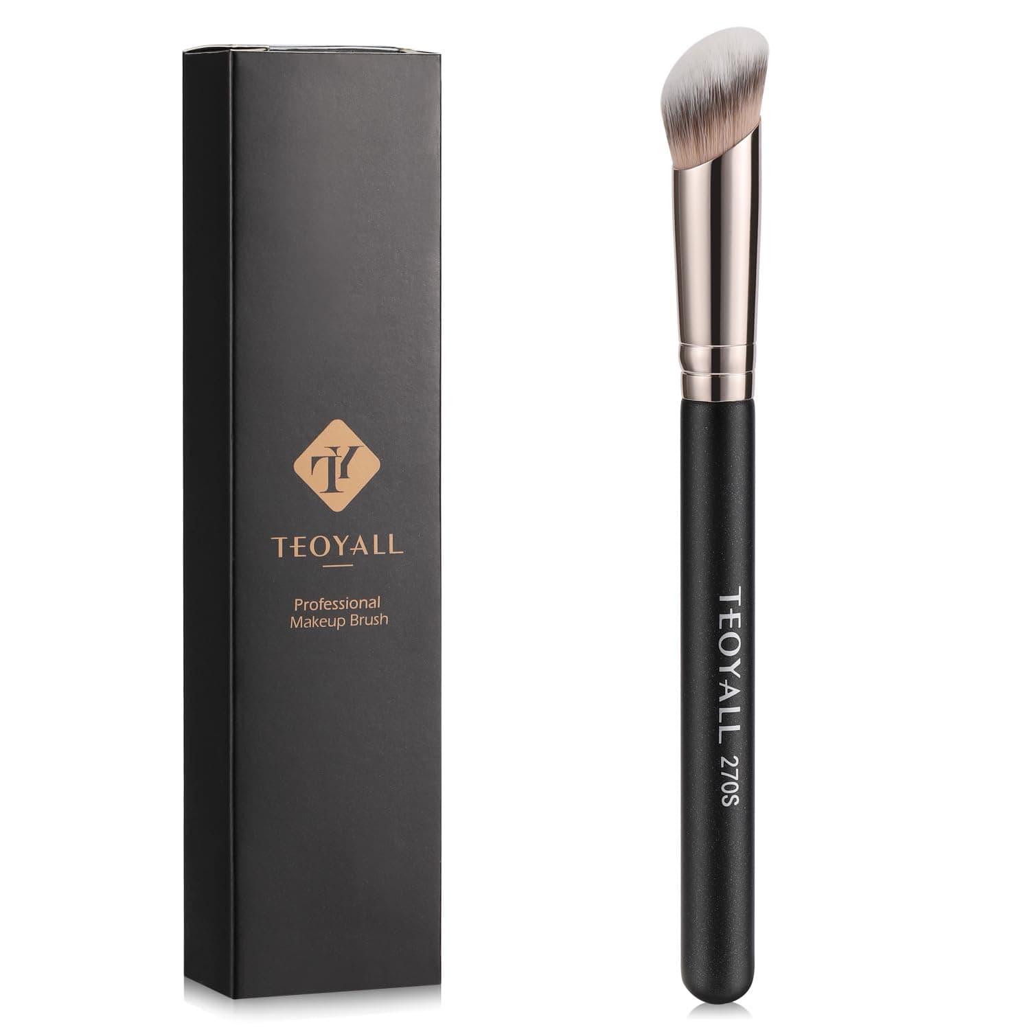 TEOYALL Under Eye Concealer & Angled Contour Brush - Synthetic Kabuki for concealing, blending, applying and applying liquid cosmetics, creams and powders