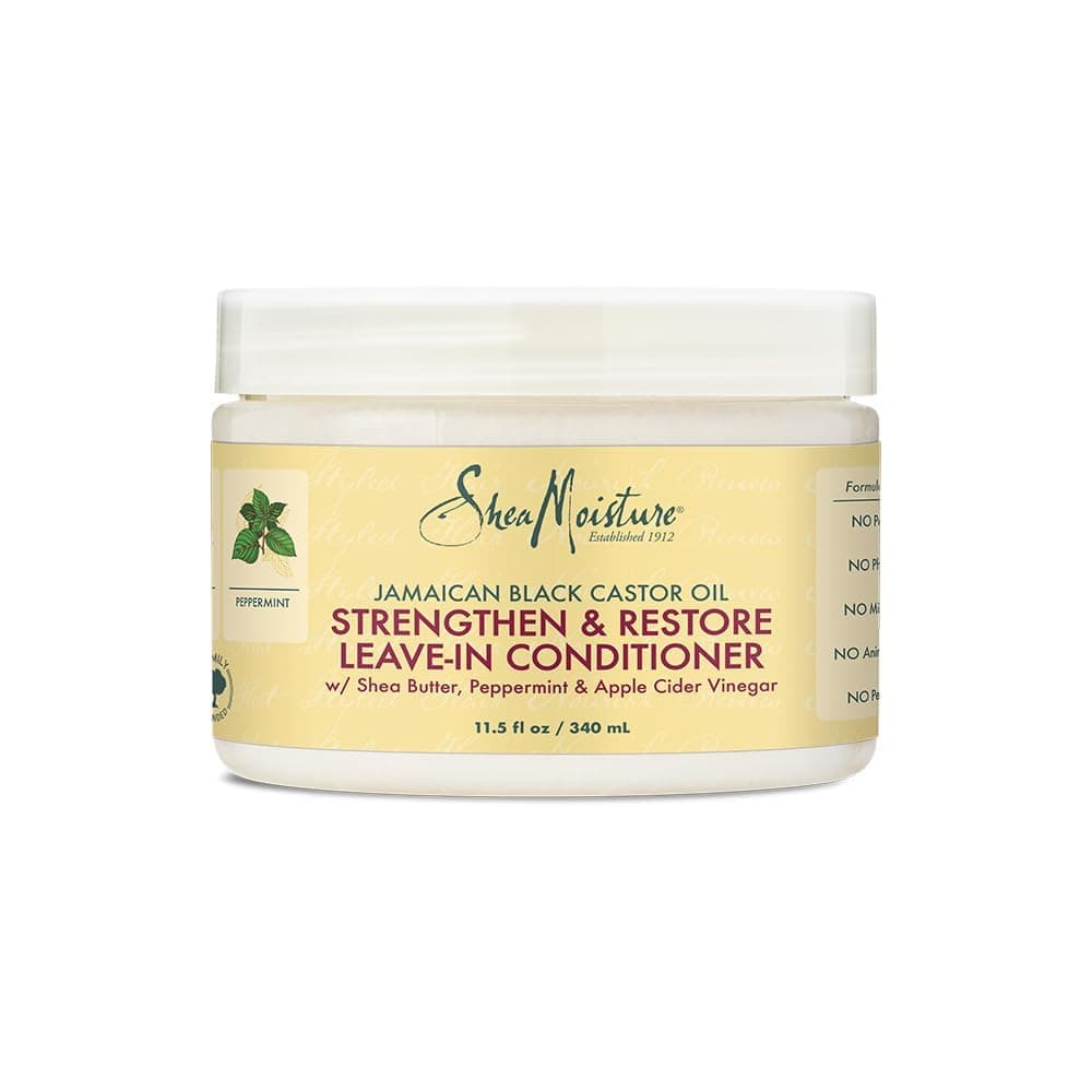 Shea Moisture Jamaican Black Castor Oil Strengthen & Restore Leave-In Conditioner w/ Shea Butter, Peppermint & Apple Cider Vinegar 11.5 oz (340ml)