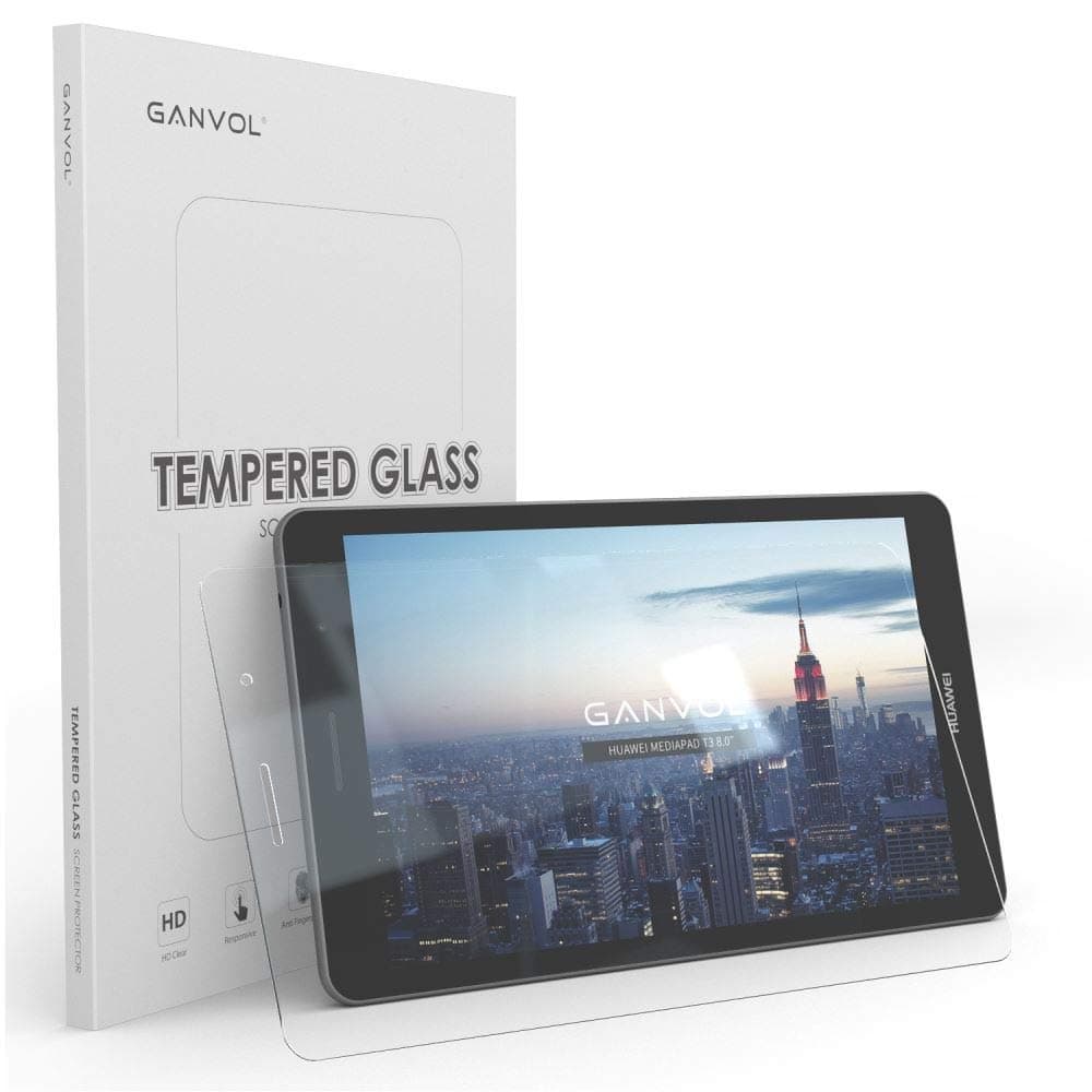 Ganvol Premium Tempered Glass Screen Protector for Huawei MediaPad T3 8" WIFI & 4G Tempered Glass Screen Protector (8-inch Display Protection)