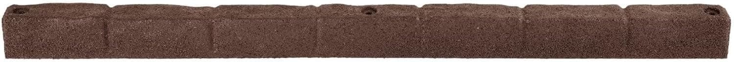 4' Rubber Cobblestone Flexible No Dig Landscape Mulch Border Edging with Anchoring Spikes for Lawns, Gardens, and Flower Beds (4 Edgers, Brown)