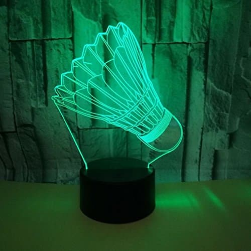 Tissen3D Badminton Night Light 7 Colors Mood Light Touch Switch USB Table Desk LED Light Present Kids Home Party Birthday Gift