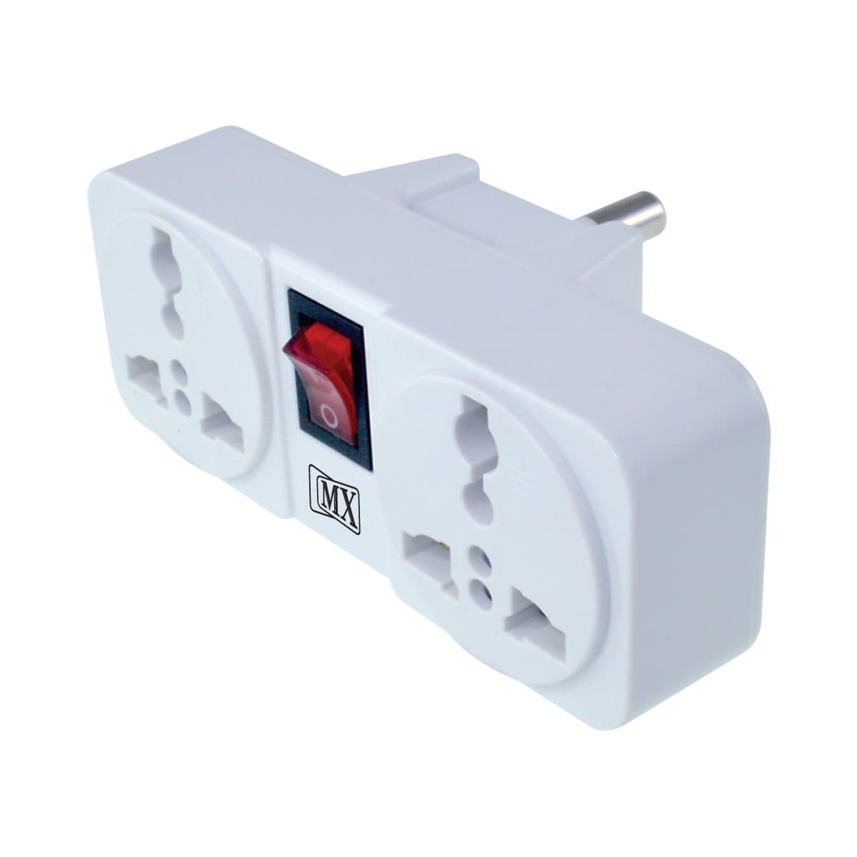 MAXCART 3 Pin 2 Way Universal Socket with LED Switch, Pack of 3